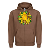 Chestnut lemon sunflower Zipper Hoodie - Zillion Design Studio