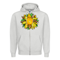 Dove Grey lemon sunflower Zipper Hoodie - Zillion Design Studio