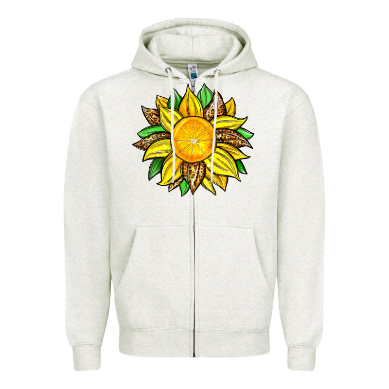 Lemon Sunflower Zipper Hoodie by Zillion Design Studio | Teevron