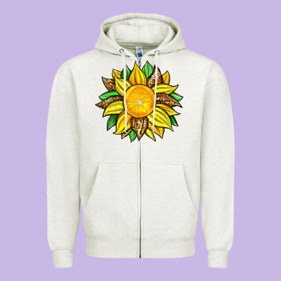 Lemon Sunflower Zipper Hoodie Designed By Zillion Design Studio