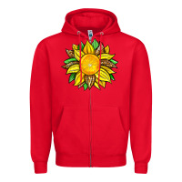 Red lemon sunflower Zipper Hoodie - Zillion Design Studio