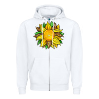 White lemon sunflower Zipper Hoodie - Zillion Design Studio