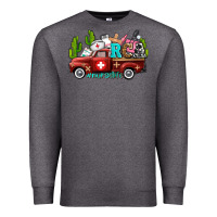 Charcoal Heather rca nurse truck with cactus Premium Sweatshirt - AdoDesignShop