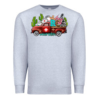 Heather Grey rca nurse truck with cactus Premium Sweatshirt - AdoDesignShop