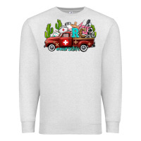 Oatmeal Heather rca nurse truck with cactus Premium Sweatshirt - AdoDesignShop