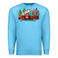Ocean Blue rca nurse truck with cactus Premium Sweatshirt - AdoDesignShop