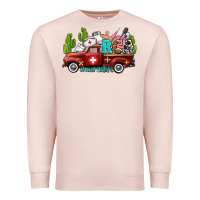 Pale Pink rca nurse truck with cactus Premium Sweatshirt - AdoDesignShop