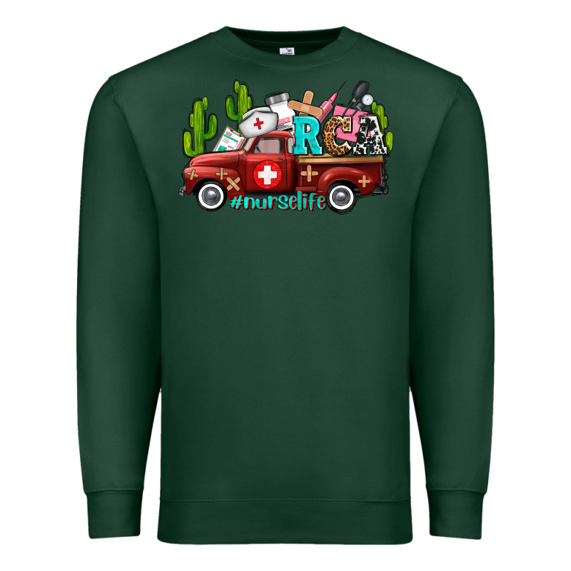 Rca Nurse Truck With Cactus Premium Sweatshirt by AdoDesignShop | Teevron