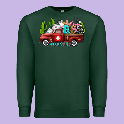Rca Nurse Truck With Cactus Premium Sweatshirt Designed By Adodesignshop