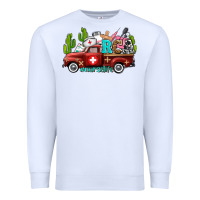 White rca nurse truck with cactus Premium Sweatshirt - AdoDesignShop