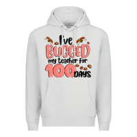 Dove Grey i have bugged my teacher for 100 days Premium Hoodie - MaliasSmallBusiness