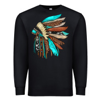Black indian headdress Premium Sweatshirt - JahusDesignShop