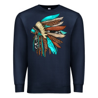 Navy indian headdress Premium Sweatshirt - JahusDesignShop