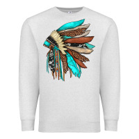 Oatmeal Heather indian headdress Premium Sweatshirt - JahusDesignShop