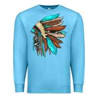 Ocean Blue indian headdress Premium Sweatshirt - JahusDesignShop