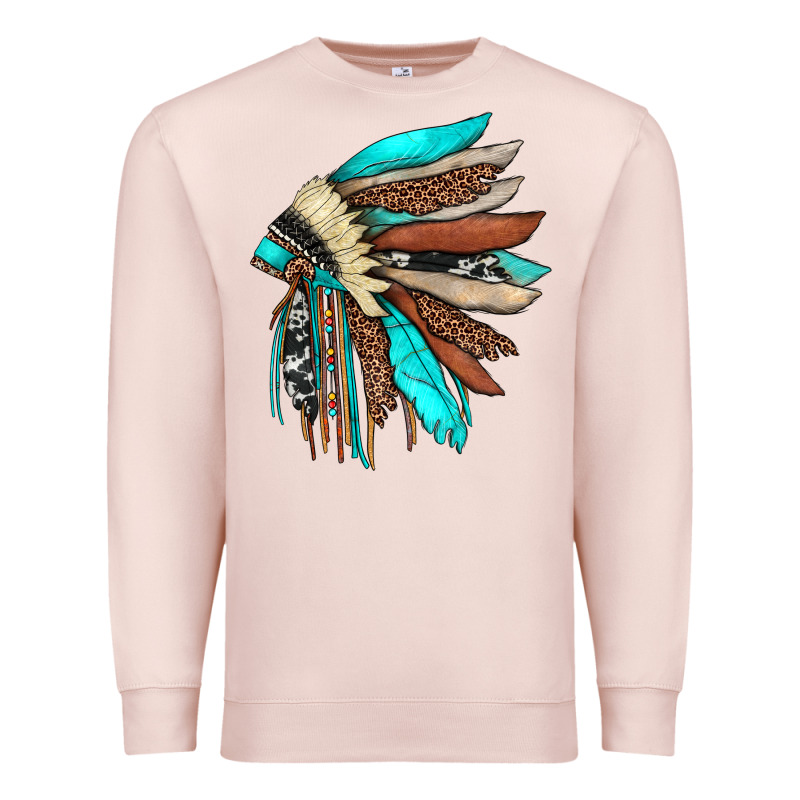 Indian Headdress Premium Sweatshirt by JahusDesignShop | Teevron