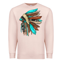 Pale Pink indian headdress Premium Sweatshirt - JahusDesignShop