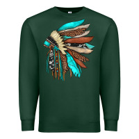 Sports Green indian headdress Premium Sweatshirt - JahusDesignShop
