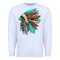 White indian headdress Premium Sweatshirt - JahusDesignShop