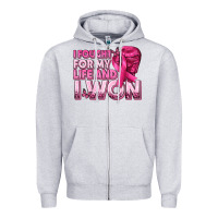 Heather Grey I Fought For My Life and I Won Breast Cancer Zipper Hoodie - texasbilliewilder