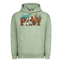 Pigment Oil Green just pray Urban Hoodie - NancyCooperArtShop