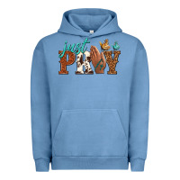 Pigment Pebble Blue just pray Urban Hoodie - NancyCooperArtShop