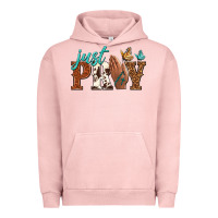 Pigment Salmon just pray Urban Hoodie - NancyCooperArtShop