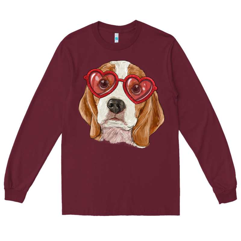 Beagle With Love Glasses Long Sleeve Tee by RanaPortraitStore | Teevron