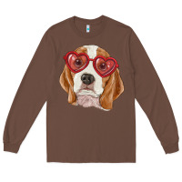 Chestnut Beagle with love glasses Long Sleeve Tee - RanaPortraitStore
