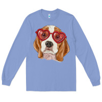 Colony Blue Beagle with love glasses Long Sleeve Tee - RanaPortraitStore
