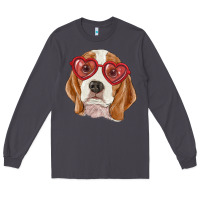 Smoke Beagle with love glasses Long Sleeve Tee - RanaPortraitStore