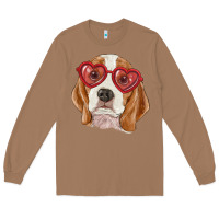 Toasted Coconut Beagle with love glasses Long Sleeve Tee - RanaPortraitStore