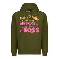 Army Green birthday boss Premium Hoodie - MaliasSmallBusiness