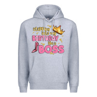 Heather Grey birthday boss Premium Hoodie - MaliasSmallBusiness