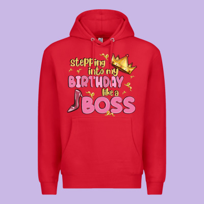 Birthday Boss Premium Hoodie Designed By Maliassmallbusiness