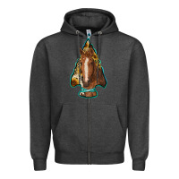 Charcoal Heather arrowhead horse Zipper Hoodie - RanaPortraitStore
