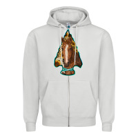 Dove Grey arrowhead horse Zipper Hoodie - RanaPortraitStore