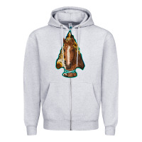Heather Grey arrowhead horse Zipper Hoodie - RanaPortraitStore
