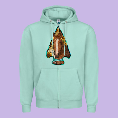 Arrowhead Horse Zipper Hoodie Designed By Ranaportraitstore