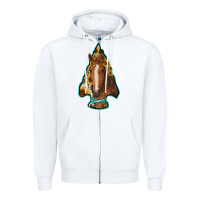 White arrowhead horse Zipper Hoodie - RanaPortraitStore