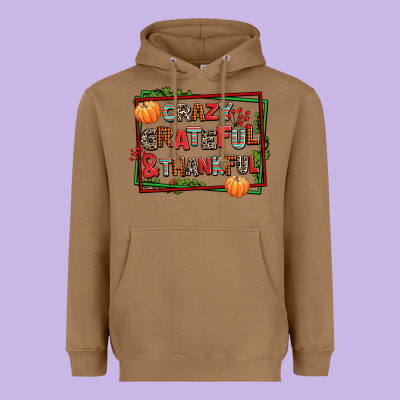 Crazy Grateful And Thankful Heavyweight Hoodie Designed By Adodesignshop
