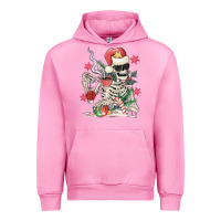 Fuchsia Pink skeleton santa Urban Hoodie - MaliasSmallBusiness