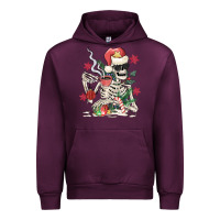 Mauve Wine skeleton santa Urban Hoodie - MaliasSmallBusiness