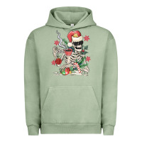 Pigment Oil Green skeleton santa Urban Hoodie - MaliasSmallBusiness