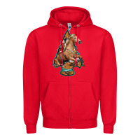 Red arrowhead horse, Zipper Hoodie - RanaPortraitStore