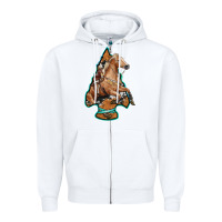 White arrowhead horse, Zipper Hoodie - RanaPortraitStore