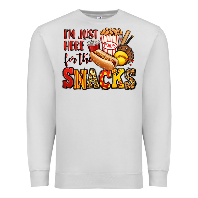 I'm Just Here For The Snacks Softball Premium Sweatshirt by Jasminsmagicworld | Teevron