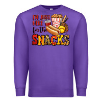 Purple i'm just here for the snacks softball Premium Sweatshirt - Jasminsmagicworld