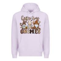 Lilac coffee time gnomies Premium Hoodie - MaliasSmallBusiness