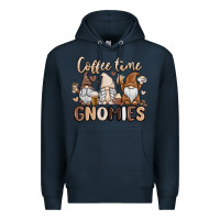 Navy coffee time gnomies Premium Hoodie - MaliasSmallBusiness